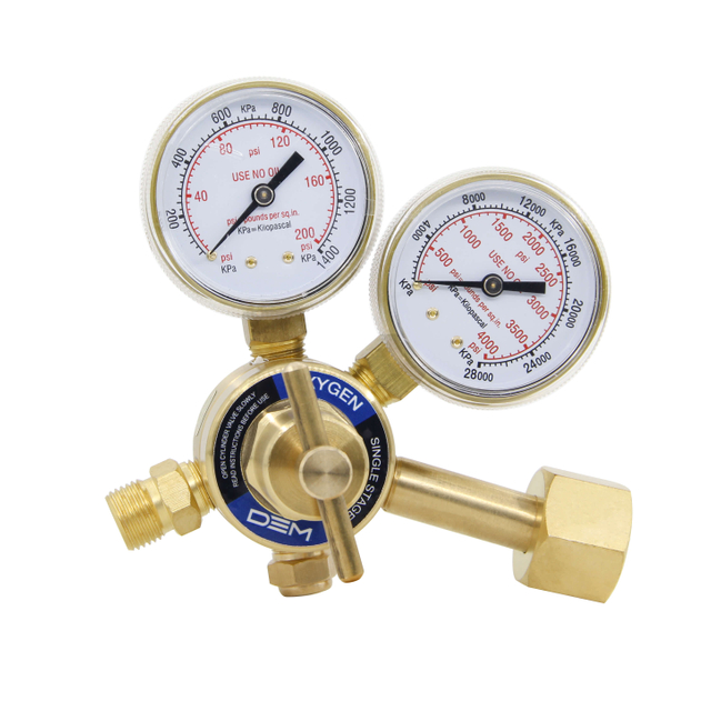 DEM DG140 Small Brass LPG/Oxygen/Acetylene Gas Pressure Regulator