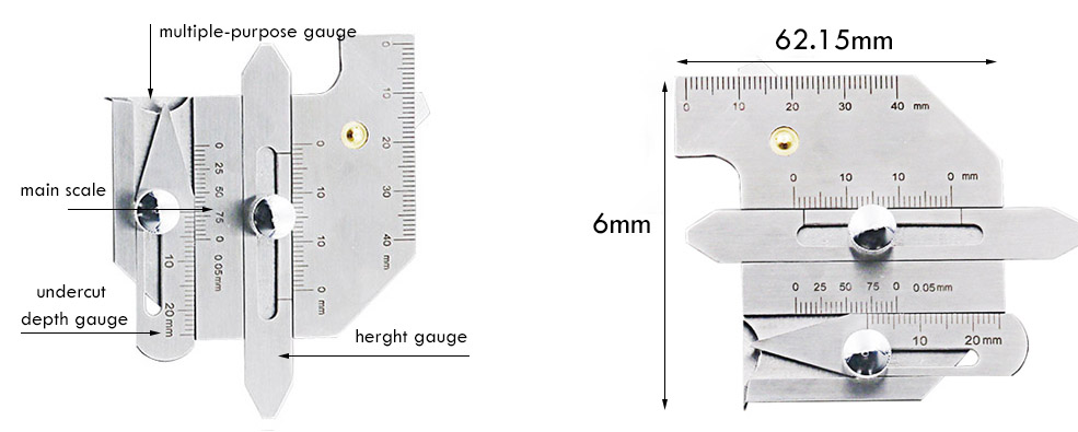 40114505 Welding Gauge Micrometer For Boilers Pipes Tanks Weld Depth Testing 