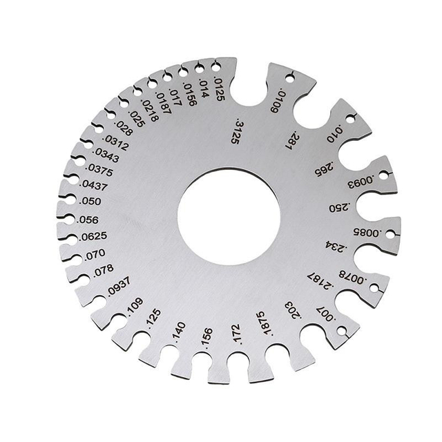 Standard Dual-Sided Round Wire Cable Sheet Gauge- Stainless Steel Metal Wire Gauge Measurement Tool Wire Measuring Ruler Diameter Tool