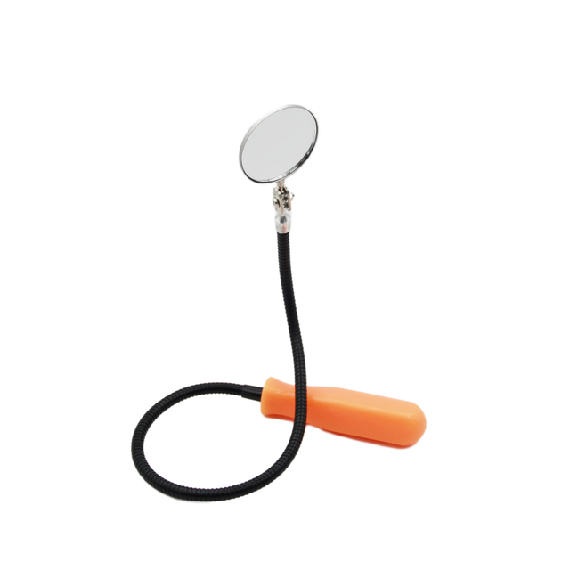CM10 Portable Stainless Steel 50mm Round Bendable Crutch Style Under Vehicle Inspection Mirror